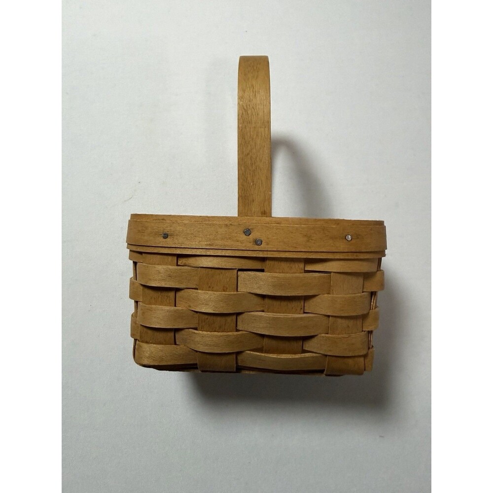 Longaberger Brown Wooden Basket & Plastic Liner 2003 Salt Pepper Shaker Holder